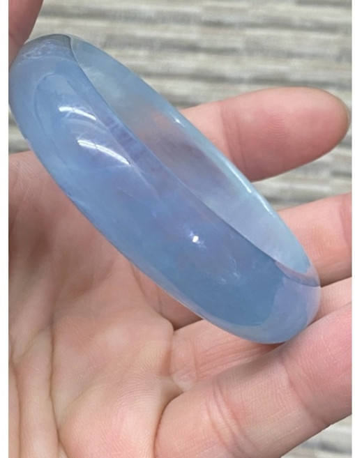 天然冰種星光貓眼海藍寶手鐲