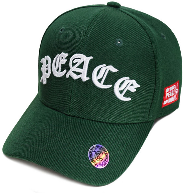 캡이요 CAPEYO 2400 PEACE 평화 비둘기 그린 볼캡 피스모자 야구모자 단체모자 남녀공용 캡모자 모자
