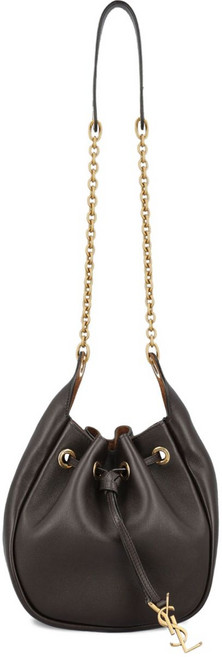 생로랑 파리 드로스트링 체인 버킷 백