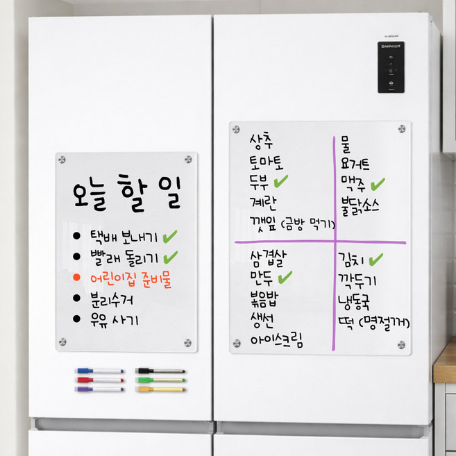 NOMIO 냉장고 자석 메모보드 세트, 아크릴