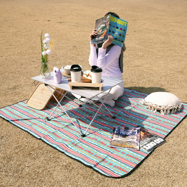 올인원 피크닉세트 돗자리 캠핑테이블 피크닉매트 용품 한강 소풍, 혼합색상