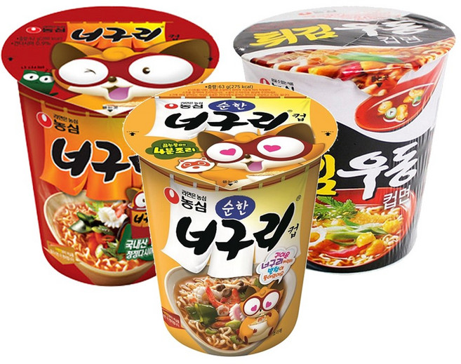 농심 소컵 너구리x6컵+순한 너구리x6컵+튀김우동x6컵, 18개