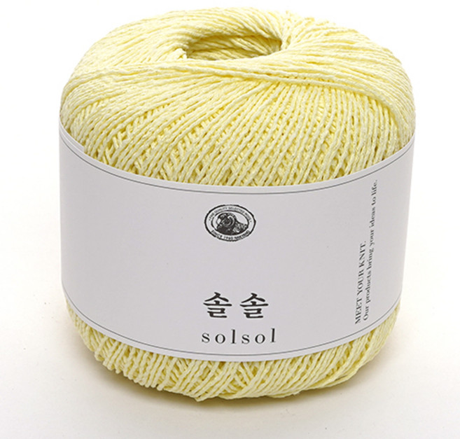 삼남뜨개실 솔솔 40g 레이스얀 종이실 비스코스 의류실 여름실 면사, 410 레몬 소르베