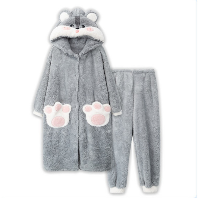 할로윈 코스튬 햄스터 여성 귀욤 후드 극세사 잠옷 파자마