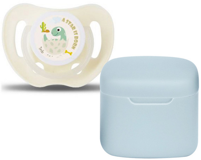 아이앤비 디노 야광노리개 1단계 스위트아이보리 1P+실리콘 밀폐 보관 케이스, 1개