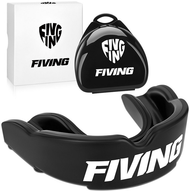 FIVING 복싱 마우스피스 태권도 격투 MMA 농구 마우스가드 치아 보호, 1개, 블랙