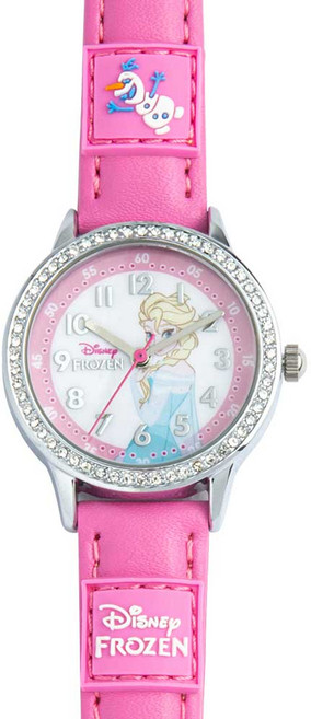 [디즈니정품] 겨울왕국 엘사시계 디즈니 아동 큐빅 가죽 시계