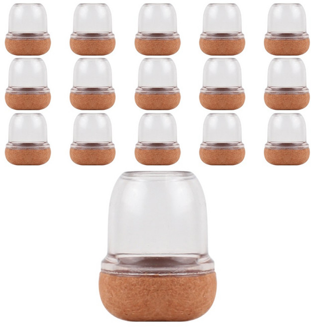 리빙유 고급형 4세대 밤토리 의자 발 커버 TPE 다리 커버, 16개, 원형 브라운