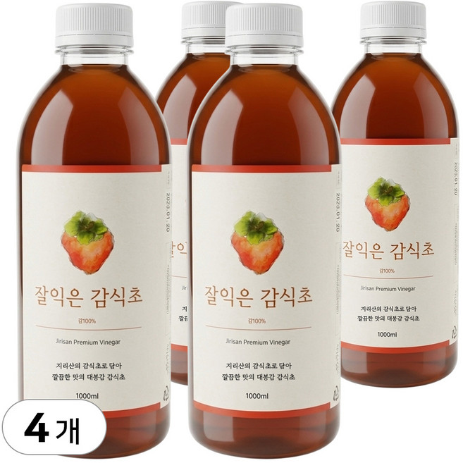 하동 전통 3년숙성 자연발효 감식초 대용량, 4개, 1L