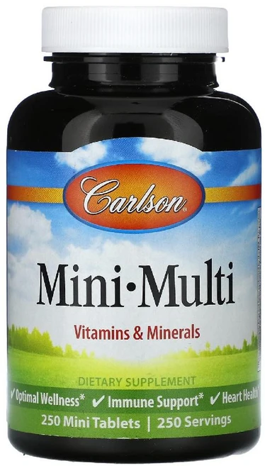 칼슨 미니 멀티 Mini Multi 타블렛 250정 비오틴 엽산 비타민B6 아연 함유, 1개 - 쿠팡