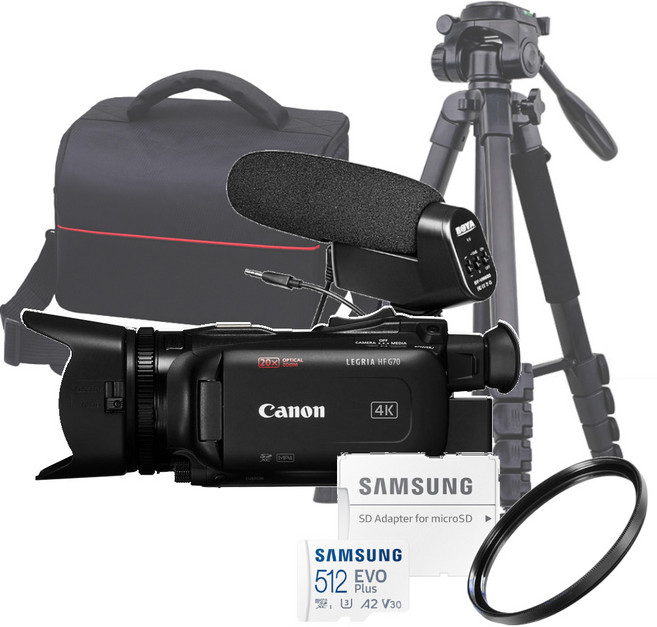 CANON 캐논 VIXIA HF G70 캠코더 512GB 올인원 패키지 방송용, 블랙, HF-G70