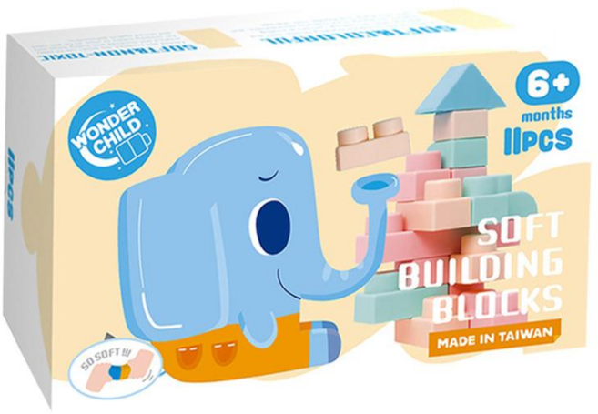 Wonder Child 馬卡龍軟積木, 11個, 數量