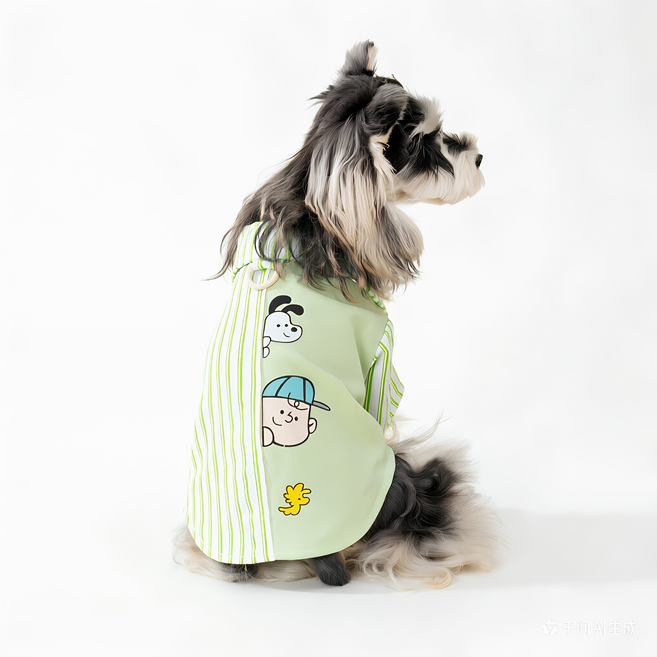 Kangdarpet 강아지 여름 쿨링 셔츠 옷 자외선 차단 벌레방지 통기성 냉감 옷, 1개, 연두색