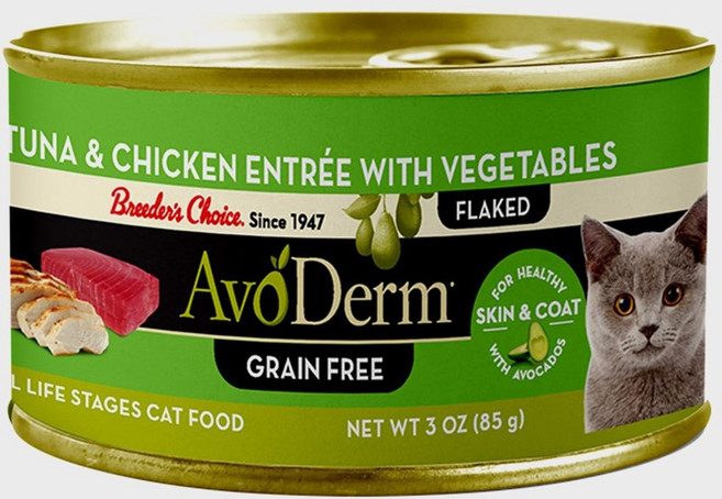 아보덤 전연령 고양이 그레인프리 주식캔, 닭+참치, 85g, 1개