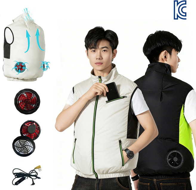 [26년 신상] TOPMOX 초경량 초강력 냉풍 선풍기 조끼 선풍기조끼 골프 등산 낚시 야외활동에 적합 MK9