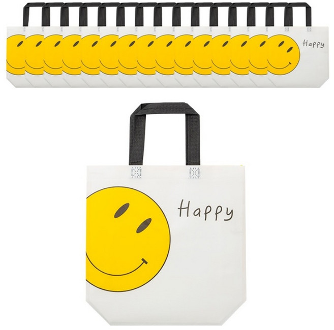 라뻬 스마일 에코 쇼핑백 15p, 해피스마일(소), 15개
