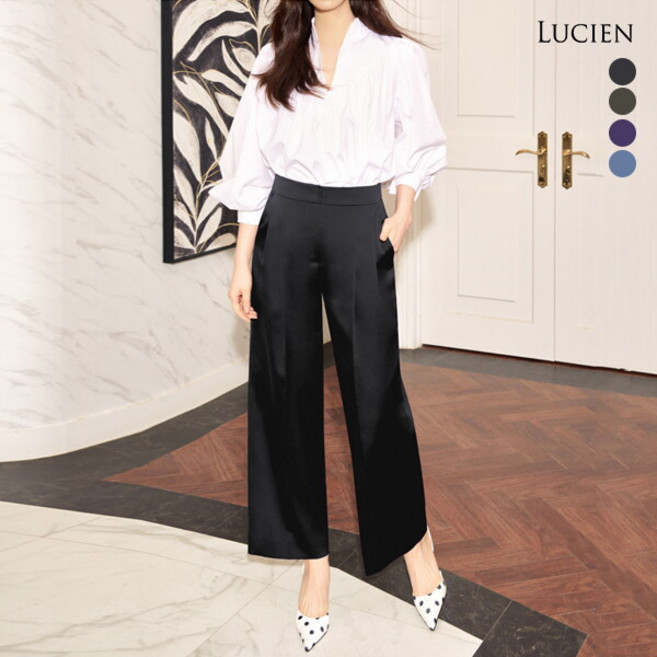 [루시앙.] 루시앙 드레이프 새틴 와이드 팬츠 4종 택1