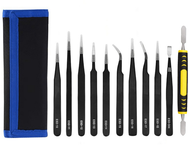 [데스크랩] 다용도 정밀 핀셋세트, 1개, 10pcs