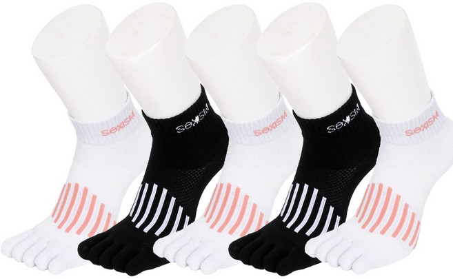 삭스이즘 여성 발가락양말 단목 발등메쉬 5켤레