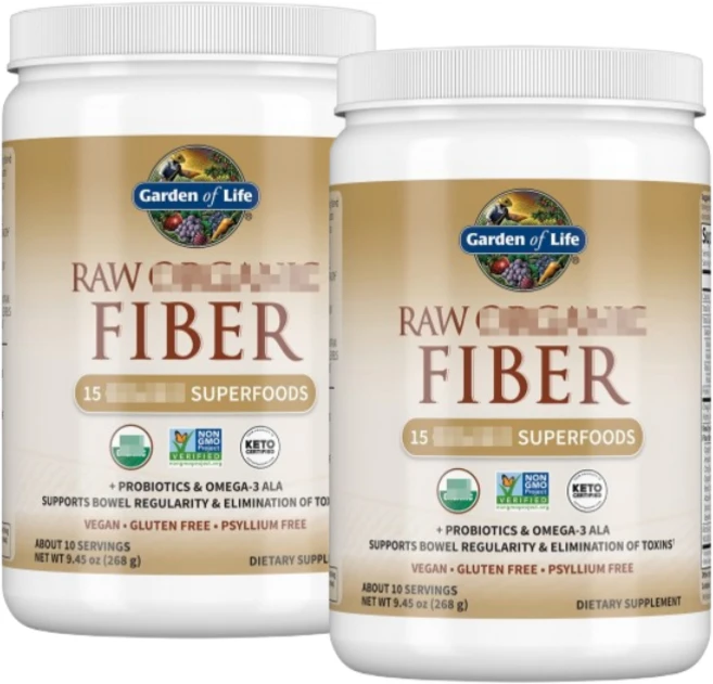 가든오브라이프 Raw Fiber 스몰싸이즈 로우 오가닉 화이버 식이섬유, 268g, 2개 - 쿠팡