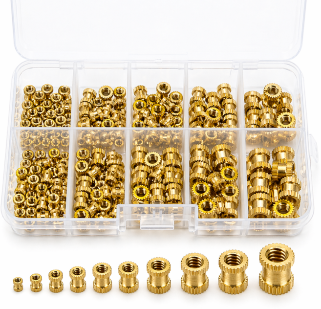 황동 인서트 너트 세트 M2~M6 열삽입 220PCS 3D프린터용 나사, 1박스