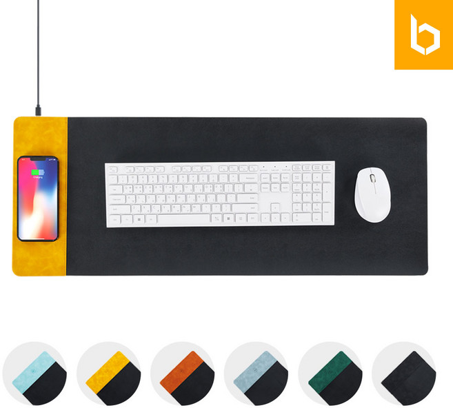 유즈비 스웨더 15W 고속무선충전 마우스장패드, 블루그레이