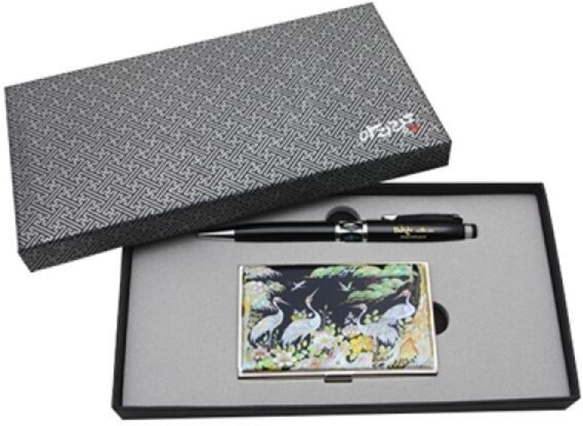 아트박스/아리랑 아리랑 자개명함케이스 + 자개볼펜 세트, 태극문양
