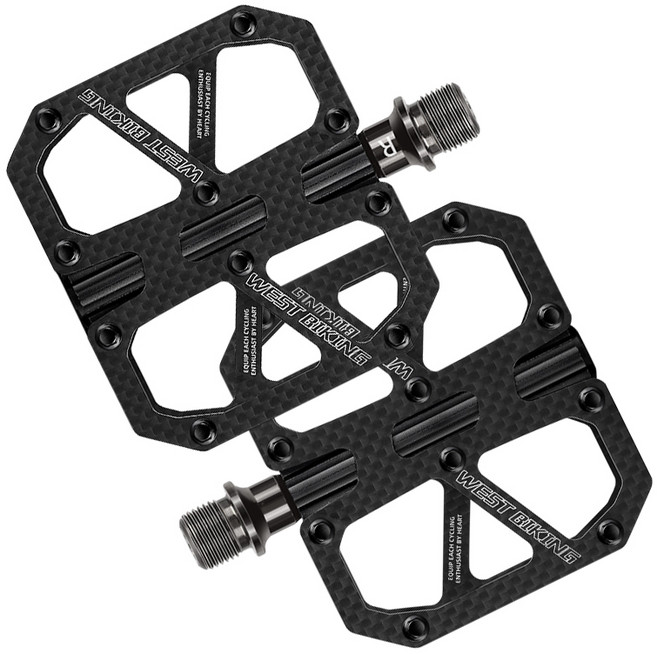 시그니처베이지 초경량 카본 탄소섬유 자전거 페달 YPZ128, 매트 블랙