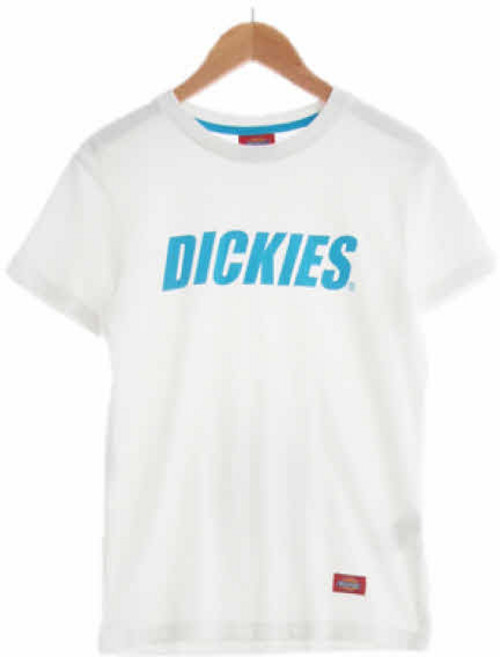 6340 디키즈 화이트 프린팅 면 센터빅로고라운드넥반팔티 [XS]