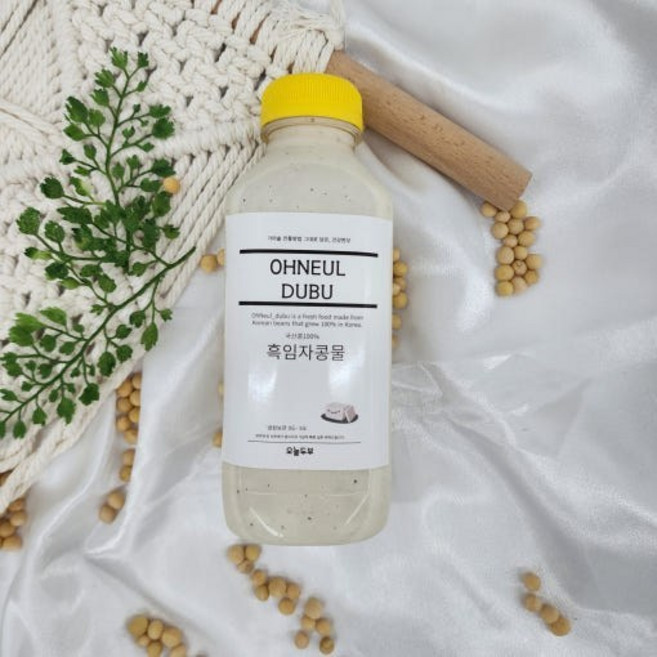 국산콩 100% 전통 가마솥 수제두부 무첨가 재래식 손두부 흑임자콩물 [원산지:국산(경상북도 영주시)], 1개, 500ml