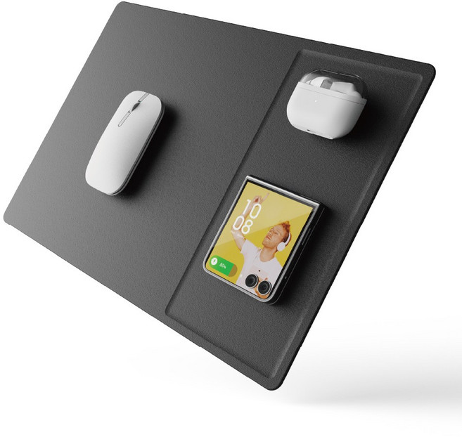 파우트 HANDS3 PRO DUAL 듀얼 무선충전마우스패드, 콜드블랙, 1개