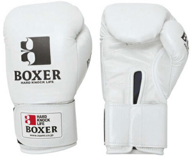 이사미 글러브 복싱 밸크로 소가죽 킥복싱글러브 IBX-12 화이트, 1개