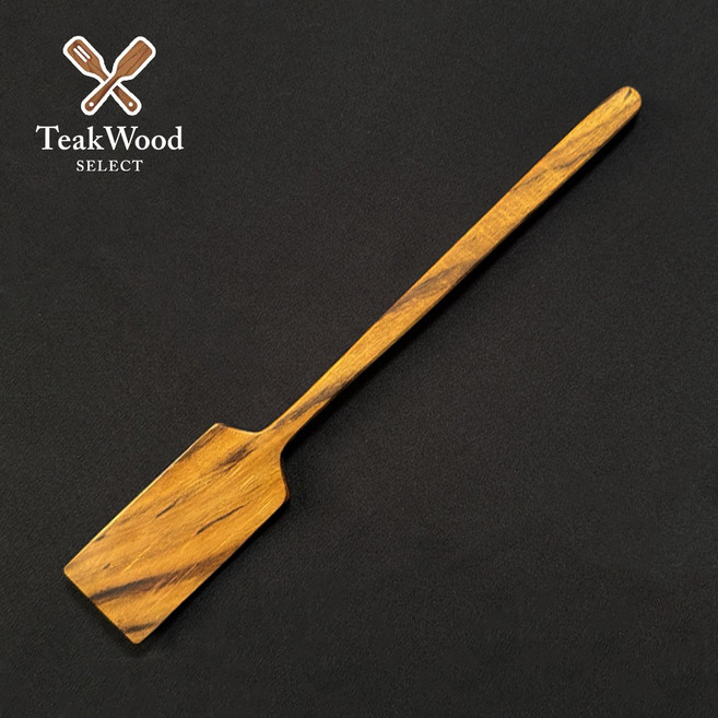 티셀 티크우드 미니 뒤집개 천연나무 주방조리도구, 1개, 내추럴우드