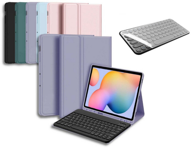 삼성 갤럭시탭 S6 Lite 라이트 10.4 인치 호환 블루투스 키보드 케이스 북커버 S펜수납 SM-P610N P613N P615N 케이스나라, 블랙