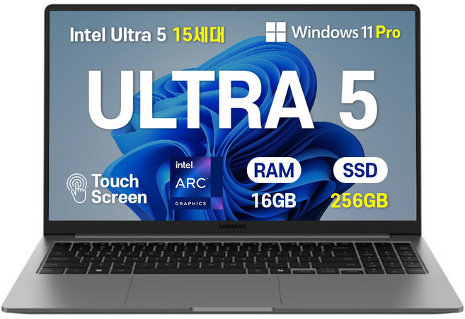 삼성노트북 갤럭시북5 프로 14인치 루나레이크 인텔 Ultra 5 WIN11Pro 탑재, 그레이, NT941XHA (IR), 256GB, 16GB, WIN11 Pro