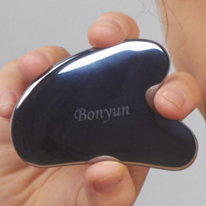 본연 세라믹 물소뿔 로즈쿼츠 괄사 얼굴 마사지 도구 림프 순화, 03)테라헤르츠 하트 괄사, 1개