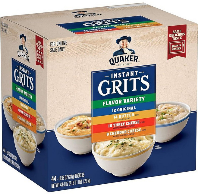 퀘이커오츠 퀘이커 인스턴트 그릿 4가지맛 44개입 총 1.23kg, 20g, 1개