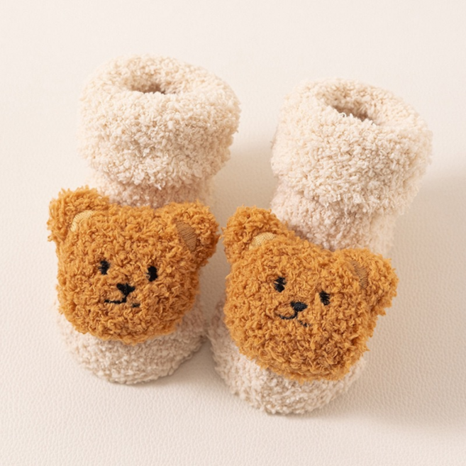 엘림베베 아기수면양말 니삭스 겨울 돌 곰 인형 미끄럼방지