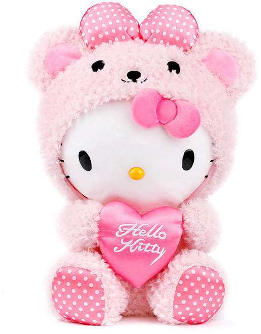 헬로키티 핑크 하트 베어 인형 캐릭터 동물 고양이 대형 인형, 혼합색상, 50cm, 1개