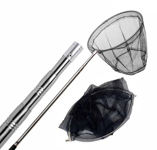 SRF 뜰채 낚시 바다 민물 루어 해루질, 01.실버(원형뜰채)