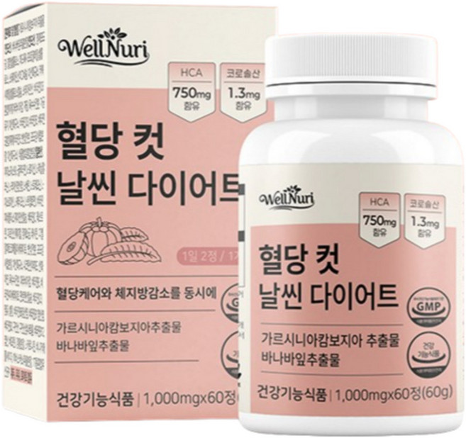 내장지방감소 혈당컷 날씬 다이어트 웰누리, 1개, 60정