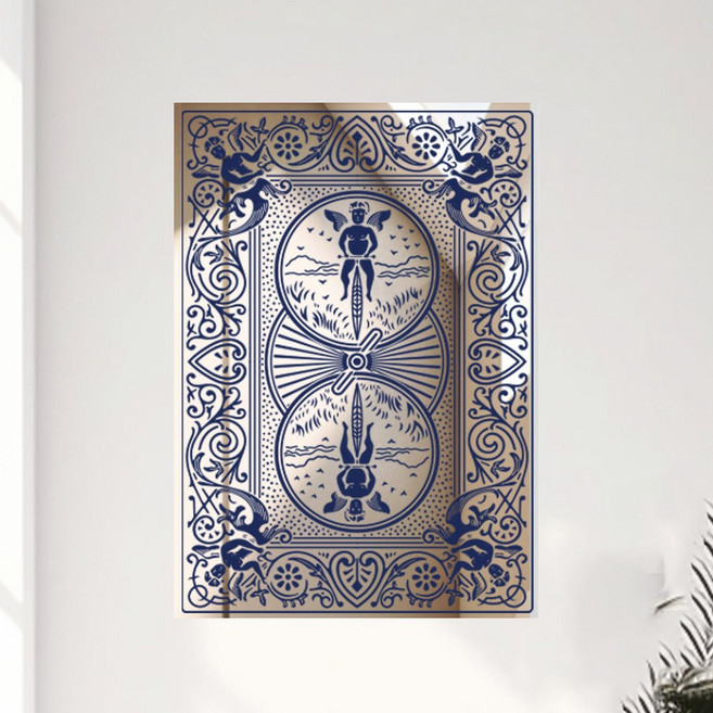 포토존 거울 포커 미러 로얄 트럼프카드 인테리어 술집 카페, 600X700, 10. 청색 후면