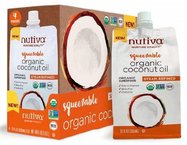 Nutiva 누티바 슈퍼푸드 정제 코코넛 오일 12oz(355ml) 4팩, 355ml