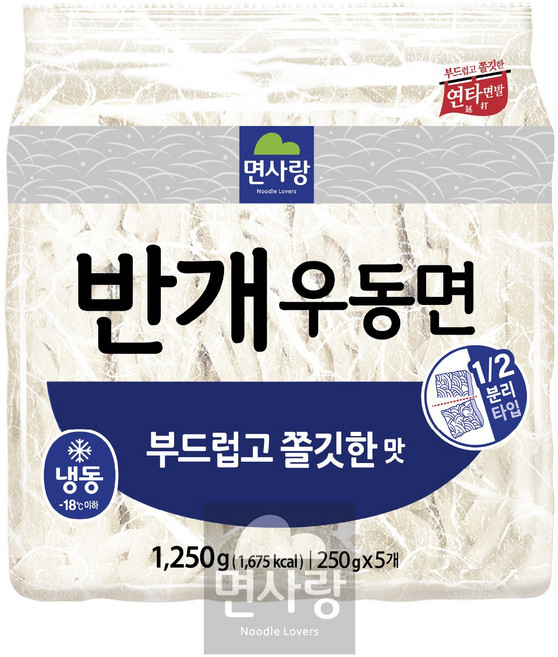 면사랑 반개 우동면, 1개, 1.25kg