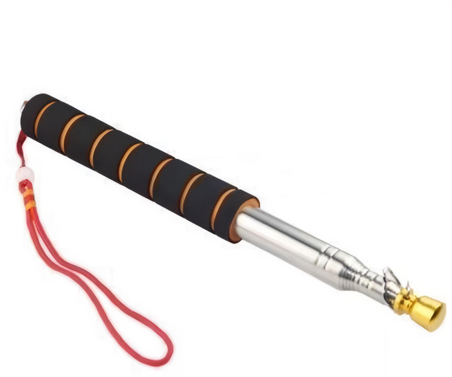 新款300CM豪華型304不鏽鋼加粗加厚伸縮旗桿 領隊導遊旅行社帶團掛鯉魚旗, 金黃色, 1個