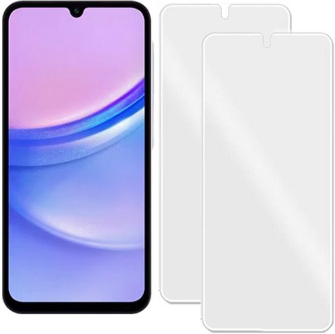 갤럭시 A15 SM-A155N 깨지지 않는 PET 방탄 필름 지문인식 액정보호필름, 2개