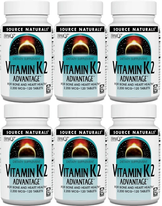 Source Naturals 소스내추럴스 비타민 K2 어드밴티지 2200mcg 테블릿, 120정, 6개, 120정 - 쿠팡