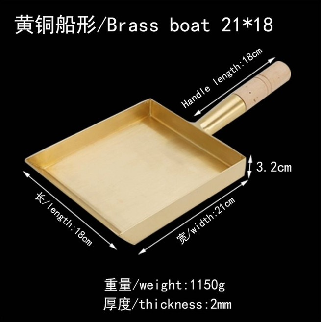 일본식 계란말이 후라이팬 다시마끼 무쇠팬 황동 프라이팬, 커버 없는 2118CM 황동 베벨
