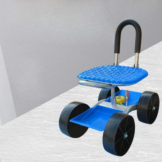 농사용 의자 이동식 휴대용 고추수확 목화 심기 작업장 좌식 등받이 바퀴달린 의자, 2. 접이식 소프트 등받이 3륜, 1개