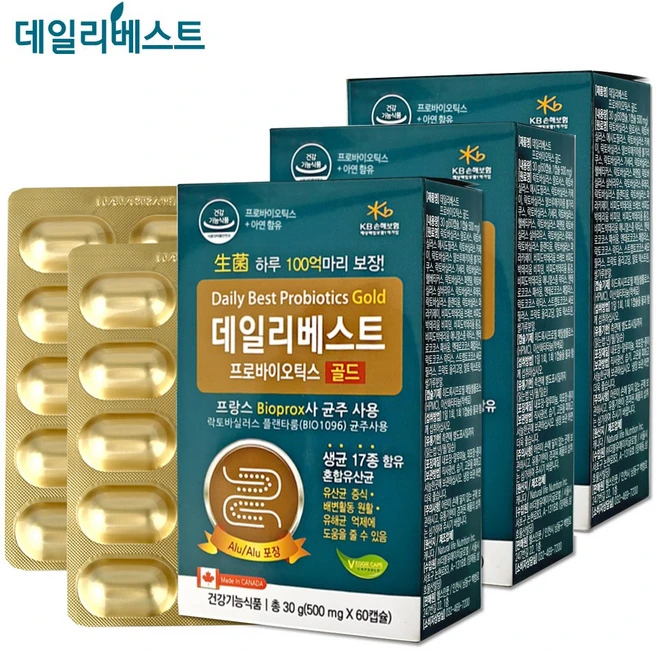 데일리베스트 프로바이오틱스 유산균/17종 100억생균/2개월분, 60정, 3개 - 쿠팡